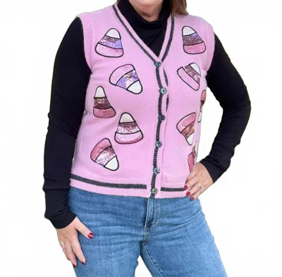 Southern Grace Spooky And Sweet Vest In Pink