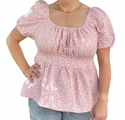 Southern Grace Spring In Your Step Top In Pink In Multi