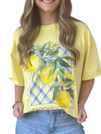 Southern Grace Squeeze The Day Graphic Tee In Yellow