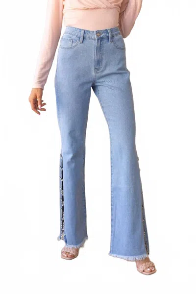 Southern Grace Starla Crystal Detail Jeans In Denim In Blue