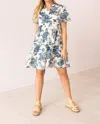 Southern Grace The Emily Floral Dress In Blue In Blue
