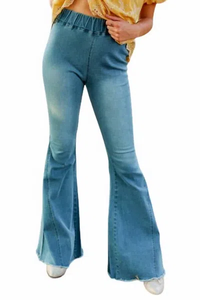 Southern Grace The Jolene High Waisted Flare Jeans In Light Wash In Blue
