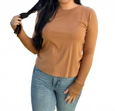 Southern Grace The Rhonda Long Sleeve Top In Mocha In Brown