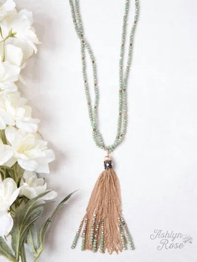 Southern Grace Women's Cascade In Jade Beaded Tassel Necklace In Green In Multi