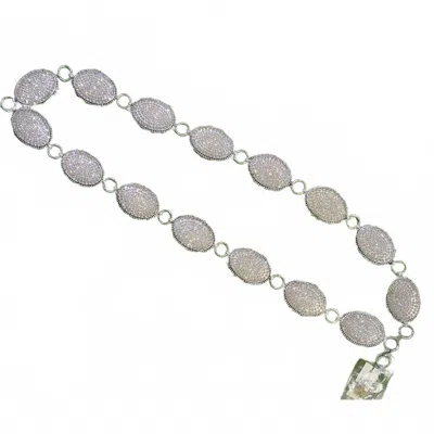 Southern Grace Women's Clear Rhinestone Oval Concho Belt In Silver In Metallic