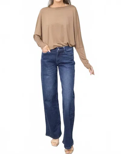 Southern Grace Women's Cosette Wide Leg Jeans In Dark Wash In Blue