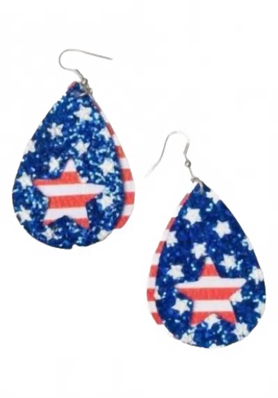 Southern Grace Women's Layered Teardrop Earrings In Stars & Stripes In Blue