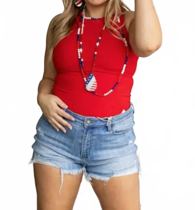 Southern Grace Women's Sleeveless Bodysuit In Red