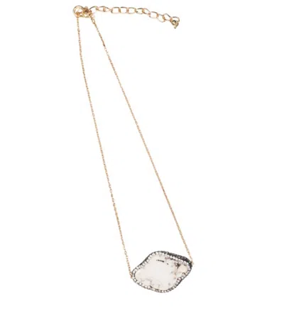 Southern Grace Women's Stone And Crystal Pendant Chain Choker In Cream In Gold