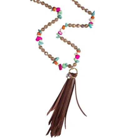 Southern Grace Women's Western Tassel Necklace In Multicolor In Transparent