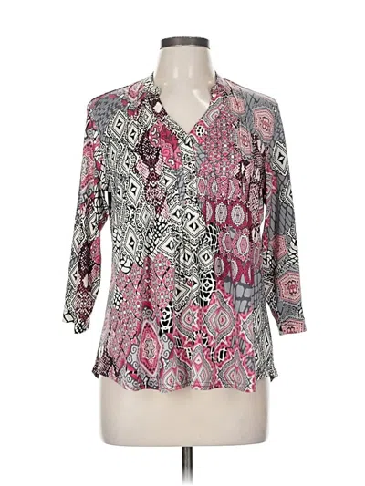 Pre-owned Southern Lady 3/4 Sleeve Blouse In Pink