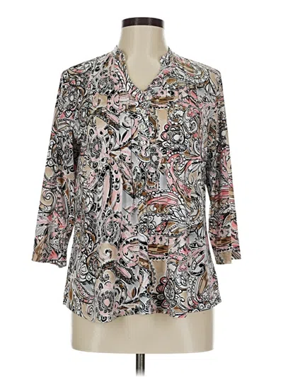 Pre-owned Southern Lady 3/4 Sleeve Blouse In White