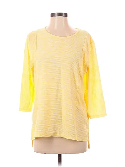 Pre-owned Southern Lady 3/4 Sleeve Top Yellow Boatneck Tops