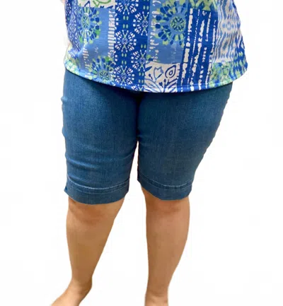 Southern Lady Denim Knee Short In Blue