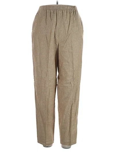 Pre-owned Southern Lady Linen Pants In Tan