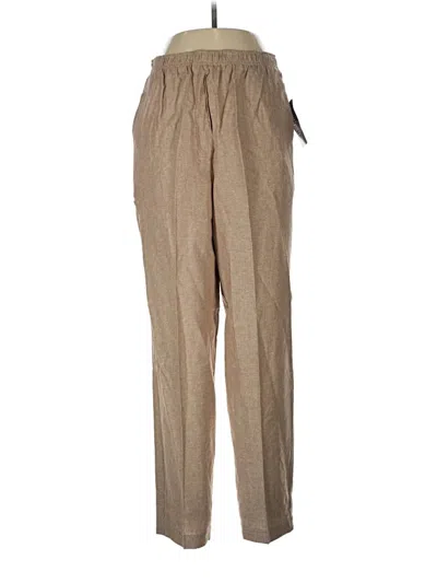 Pre-owned Southern Lady Linen Pants In Tan