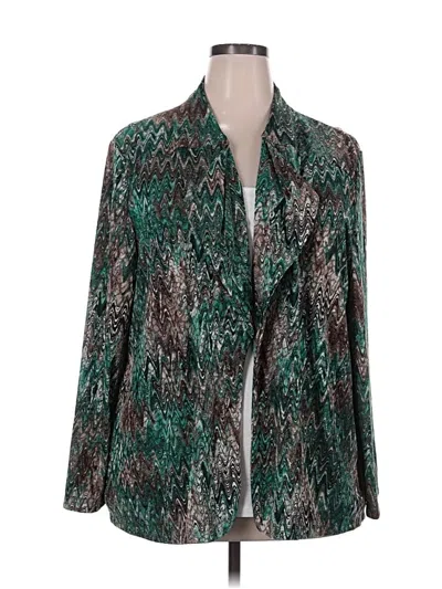 Pre-owned Southern Lady Long Sleeve Blouse In Green