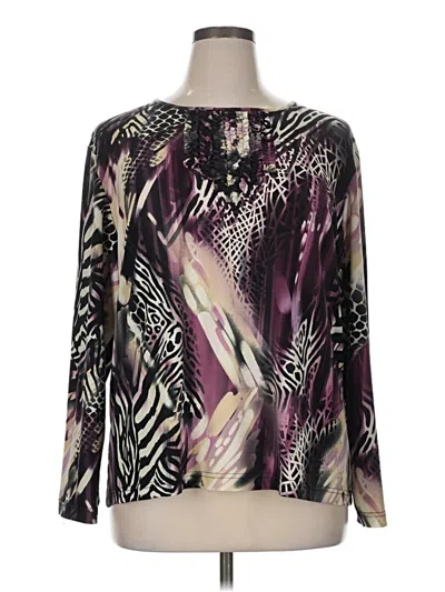 Pre-owned Southern Lady Long Sleeve Blouse In Purple