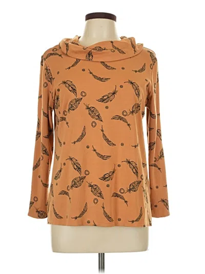 Pre-owned Southern Lady Long Sleeve Top Brown Cowl Neck Tops