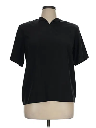 Pre-owned Southern Lady Short Sleeve Blouse In Black