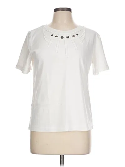 Pre-owned Southern Lady Short Sleeve Blouse In White