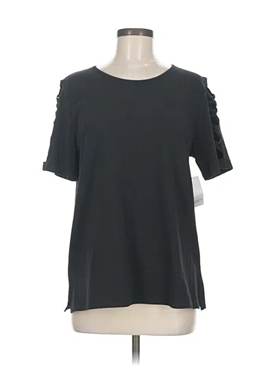 Pre-owned Southern Lady Short Sleeve Top Black Cold Shoulder Neckline Tops