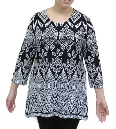 Southern Lady Women's Mari Print Top In Black