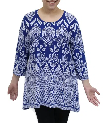Southern Lady Women's Mari Print Top In Blue
