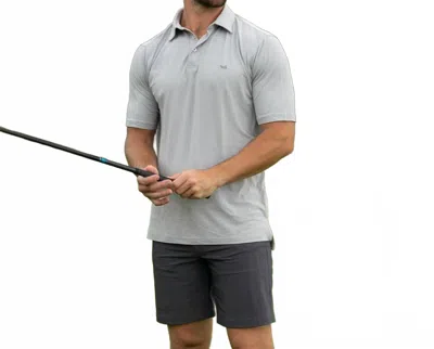 Southern Marsh Biscayne Heather Performance Polo In Light Gray In Animal Print