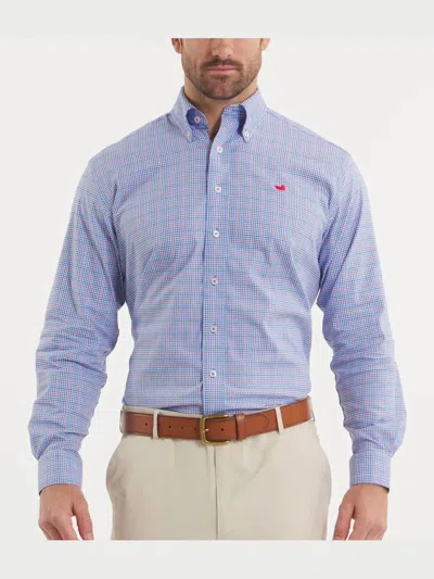 Southern Marsh Dyer Performance Dress Shirt In Navy & Red In Blue