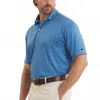Southern Marsh Flyline Performance Polo In Salt & Lime In Blue