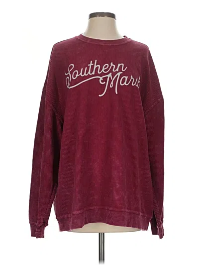Pre-owned Southern Marsh Long Sleeve T-shirt In Burgundy