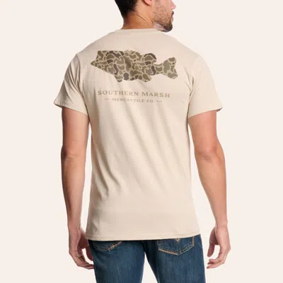 Southern Marsh Men's Ash Gray Camo Bass Graphic T-shirt In Neutral