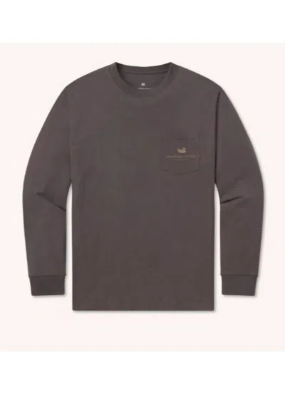 Southern Marsh Men's Duck Originals Camo Long Sleeve Tee In Iron Grey In Brown