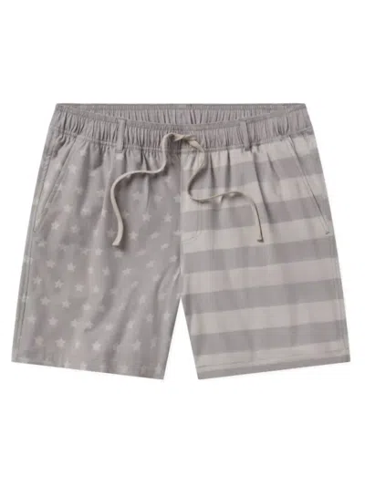 Southern Marsh Men's Liberty Wharf Chambray Swim Trunk In Light Gray In Multi