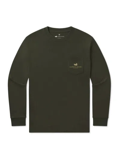 Southern Marsh Men's Long Sleeve Eight Point Tee In Dark Olive In Green