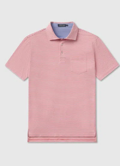 Southern Marsh Men's Nantucket Relaxed Stripe Polo Shirt In Coral In Pink