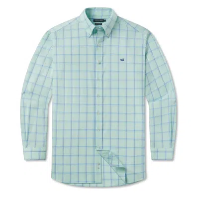 Southern Marsh Men's Palmer Performance Dress Shirt In Antigua Blue & Lilac In Green