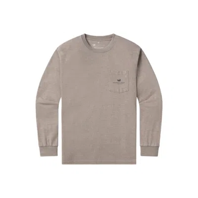 Southern Marsh Unisex - Seawash Campfire Badge Long Sleeve Tee In Burnt Taupe In Multi