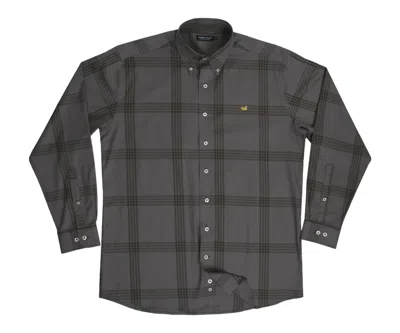 Southern Marsh Men's Trussville Windowpane Dress Shirt In Midnight Gray/dark Olive In Multi