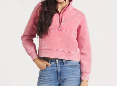 Southern Marsh Seawash Half Zip Active Pullover In Washed Red In Multi