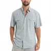Southern Marsh Short Sleeve Merida Mar Performance Shirt In Washed Slate In Gray