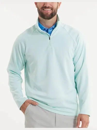 Southern Marsh Southampton Performance Quarter Zip Sweathirt In White/ Mint In Multi