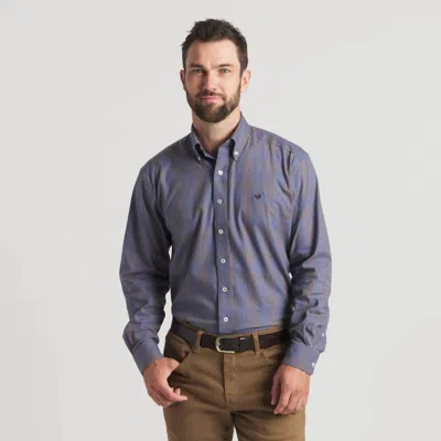 Southern Marsh Tisbury Windowpane Performance Shirt In Slate & Stone In Multi