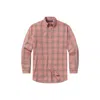 Southern Marsh Tupelo Windowpane Dress Shirt In Washed Red & Stone Brown In Multi