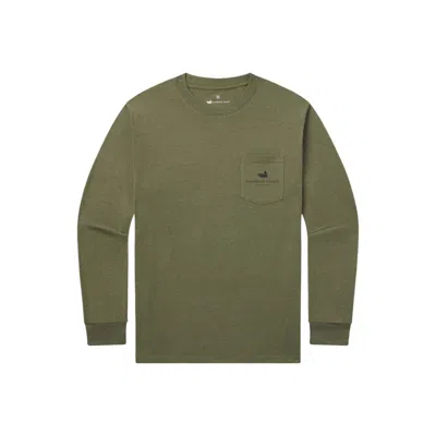 Southern Marsh Unisex - Cowboy Badge Long Sleeve Tee In Washed Dark Green In Multi