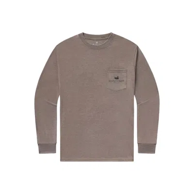 Southern Marsh Unisex - Seawash Mercantile Badge Long Sleeve Tee In Washed Dark Shale In Multi