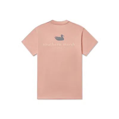 Southern Marsh Unisex Seawash Short Sleeve Tee In Salmon In Multi