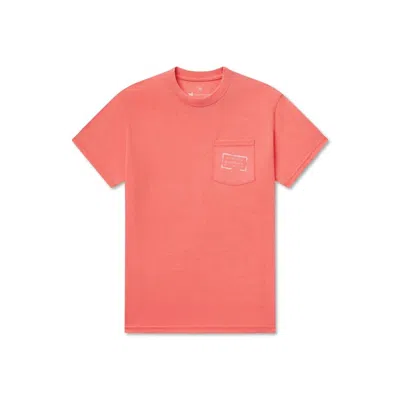 Southern Marsh Unisex Seawash Waves Tee In Coral In Pink