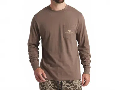 Southern Marsh Vintage Duck Decoy Camo Long Sleeve Tee In Carajillo Brown In Multi